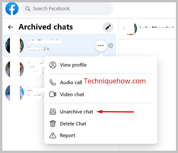 Click on Unarchive