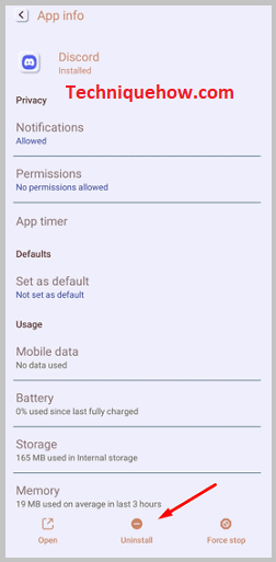 Click on Uninstall