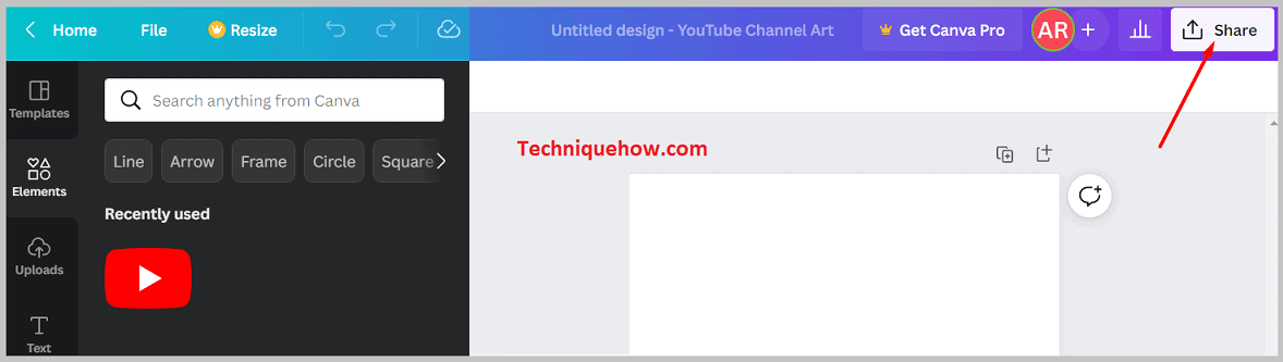 Click on the SHARE option on Youtube