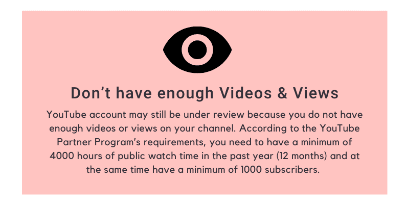 Don’t have enough Videos & Views