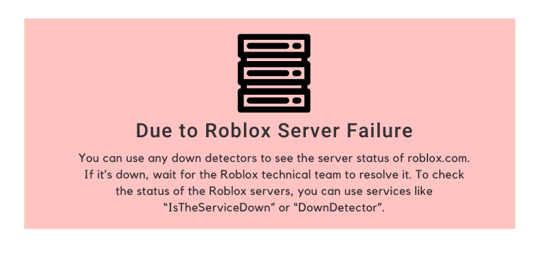 Due to Roblox Server Failure