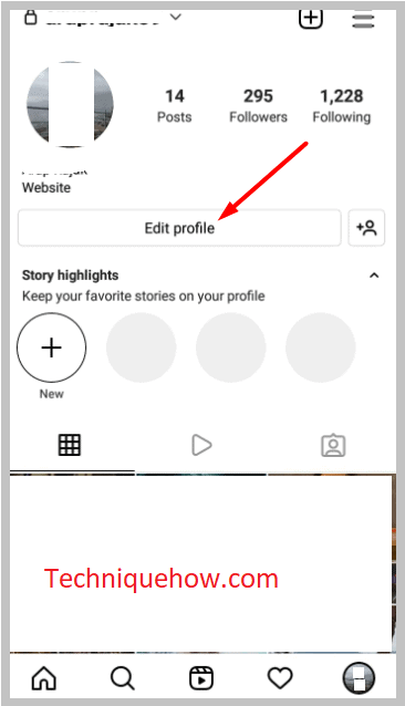 Edit Profile option 