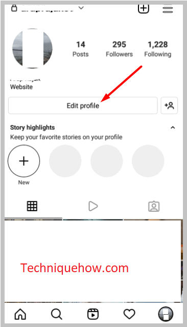 Edit Profile option