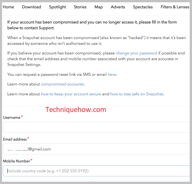 Enter Username, Email
