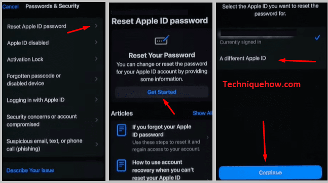 Get Started and different Apple ID