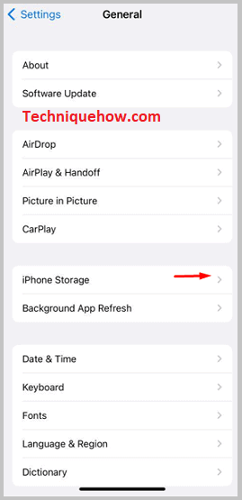 Go to Settings General iPhone Storage