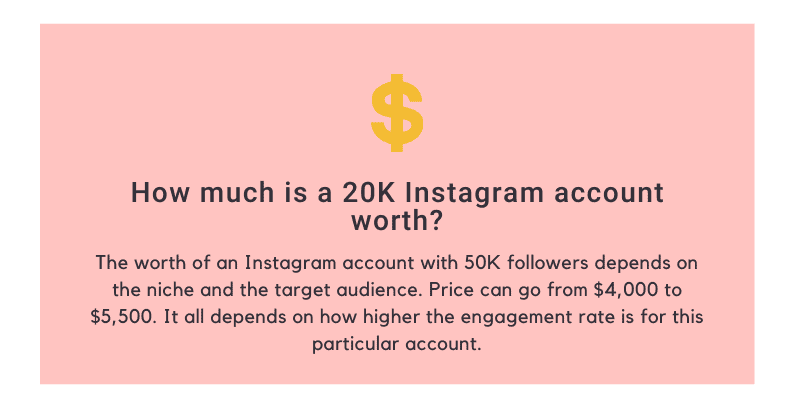 How much is a 20K Instagram account worth