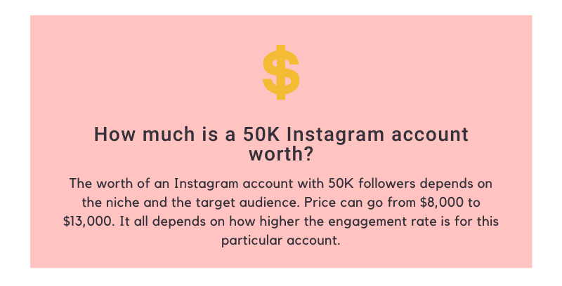How much is a 50K Instagram account worth