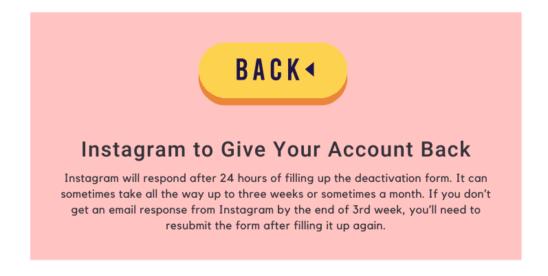 Instagram to give your account back