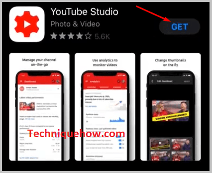 Install YouTube Studio App