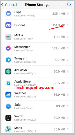 Locate the Discord app and select