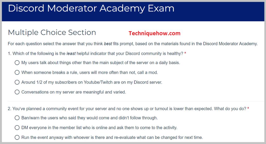 MCQ exam of 20 questions