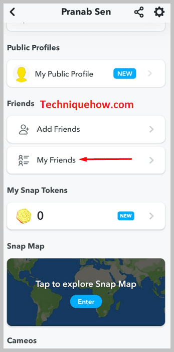 My Friends icon on snapchat