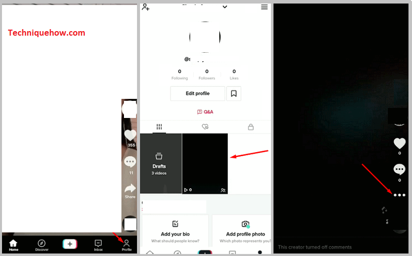  Open TikTok and tap on the three-dots icon
