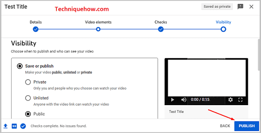 PUBLISH post on your YouTube
