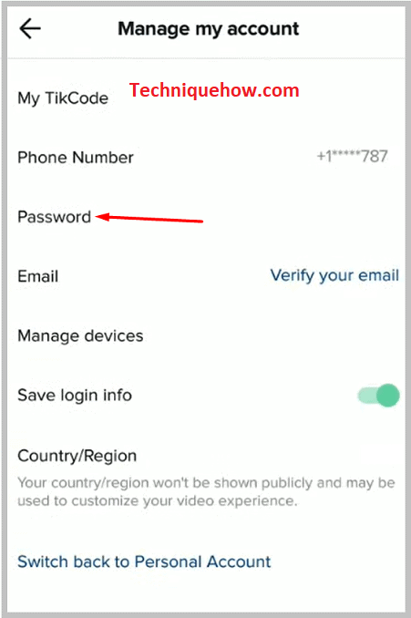 Password on tiktok