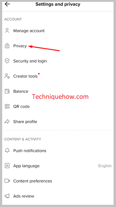Privacy option