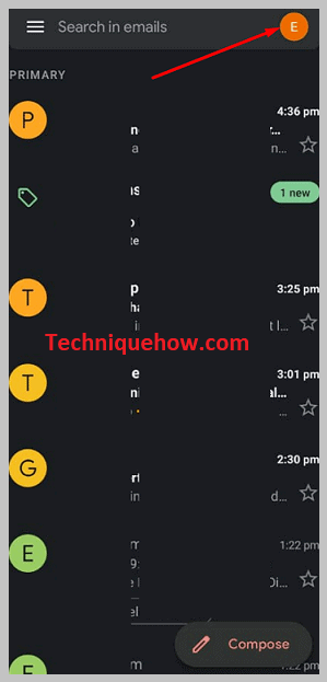 Profile icon on gmail