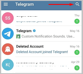 Search Bar on Teleigram