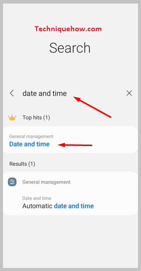 Search Setting on Date and Time