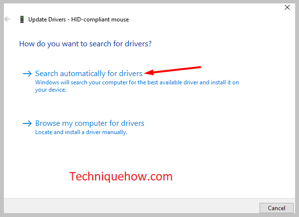 Search automatically for driver