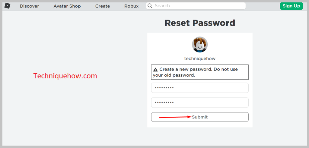 Set a new Password