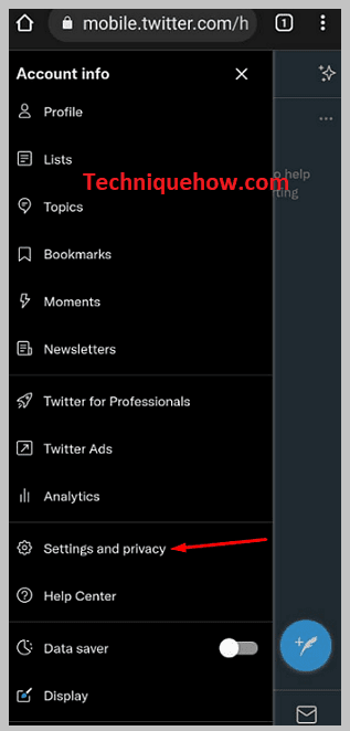 Settings and privacy on mobile
