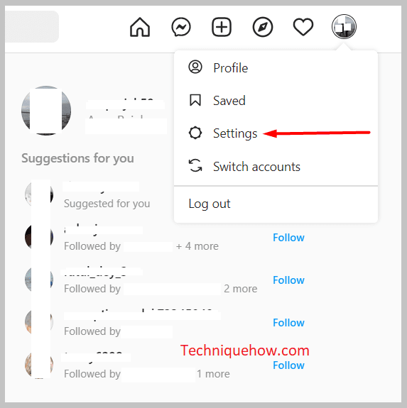 Settings instagram