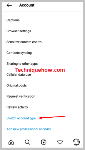 Switch account type