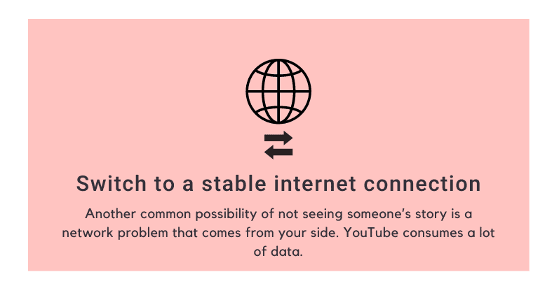 Switch to a stable internet connection