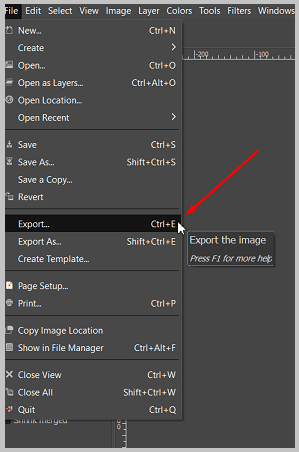 Tab on File and Export