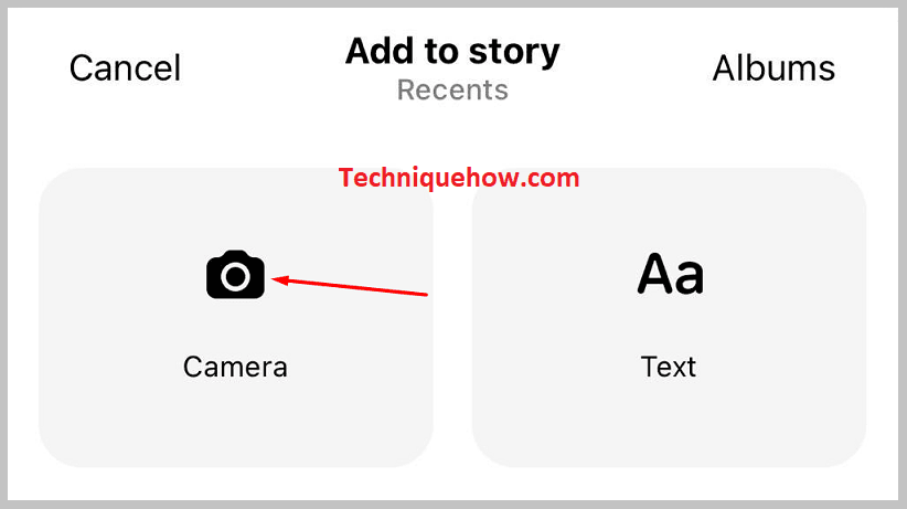 Tap on Square box beside camera icon