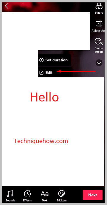 Tap on editÂ