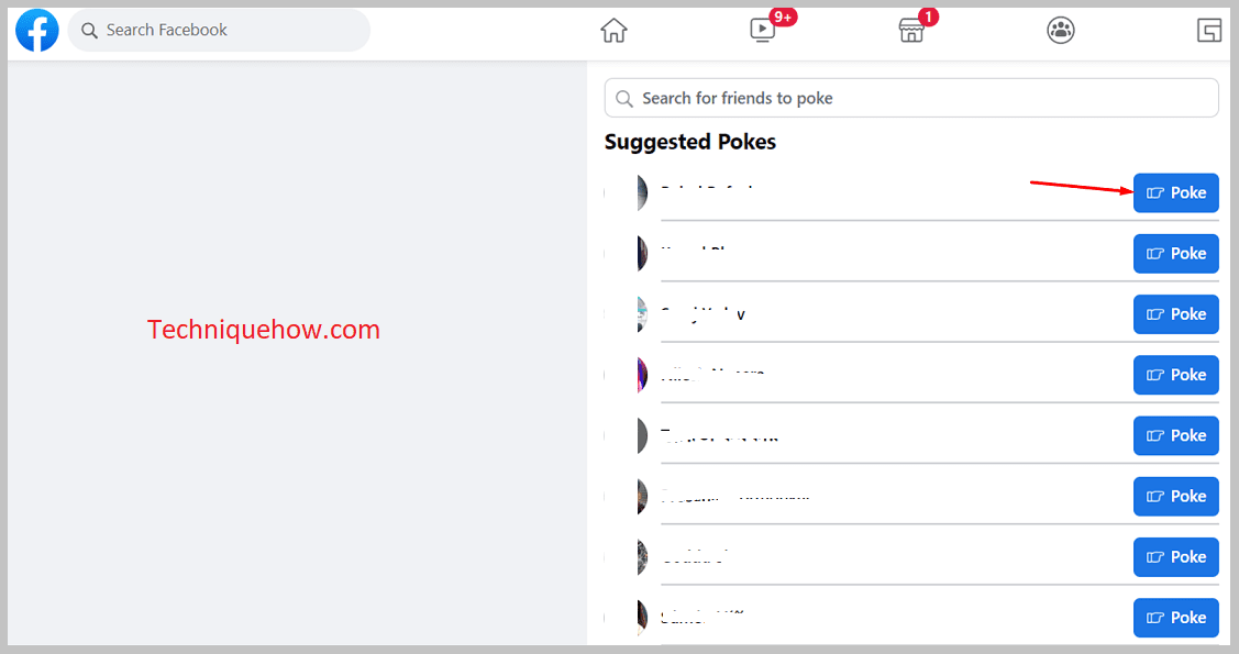 Tap on the 'Poke' button