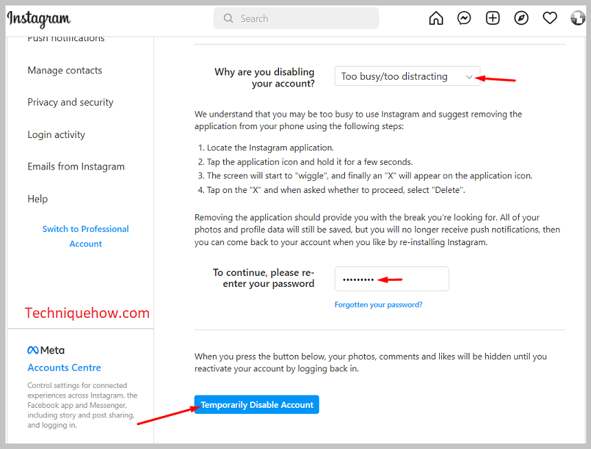Temporarily Disable Account