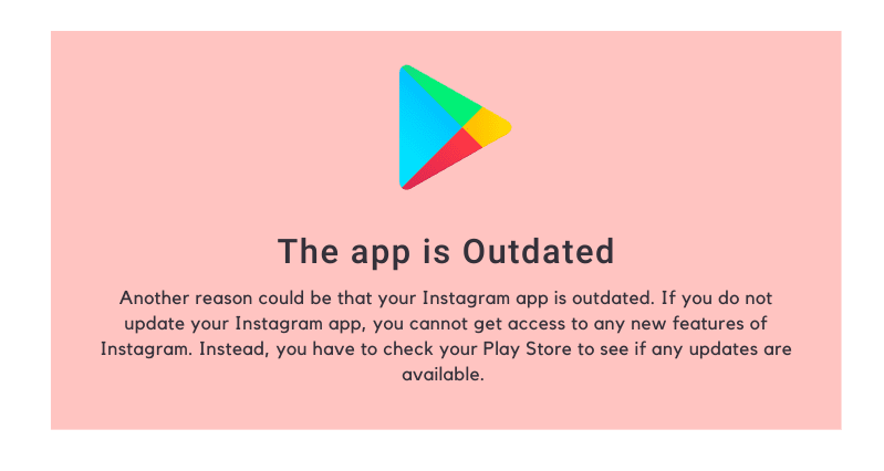 The app is Outdated