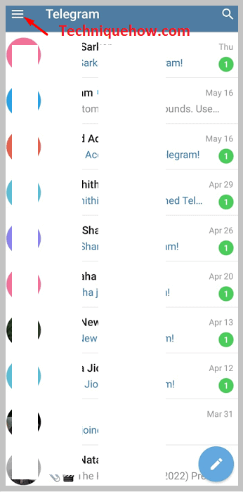 Three-lines icon on telegram