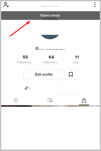 Video Saved on TikTok