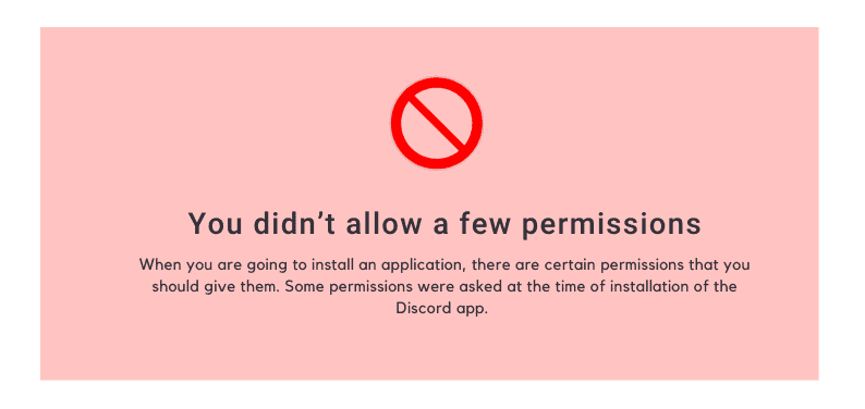 You didn't allow a few permissions