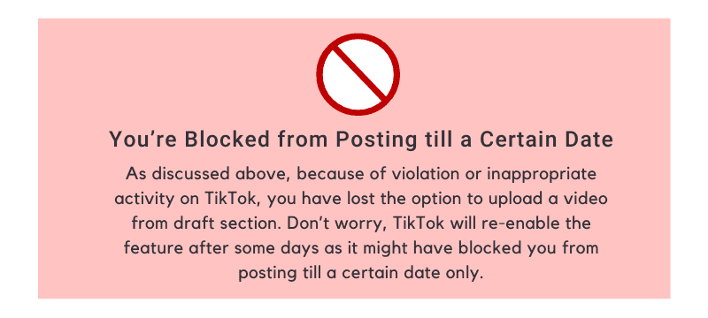 You're Blocked from Posting till a Certain Date