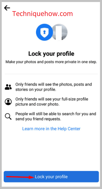 click on Lock your profile