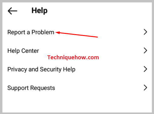 click on Report a Problem