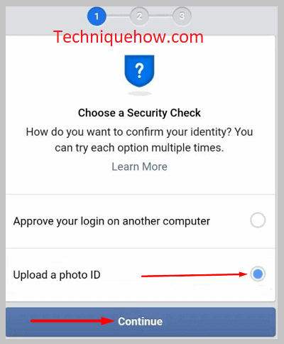 click on Upload a photo ID