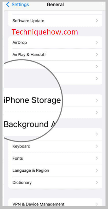 click on iPhone Storage