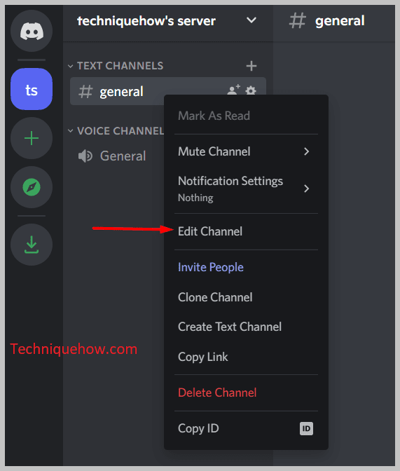 click on the Edit Channel option