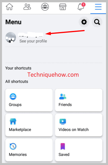 click on your profile name