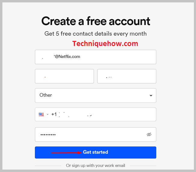  create your free account by entering