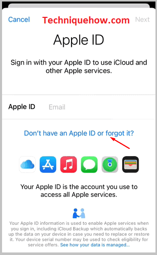 don't have an apple id