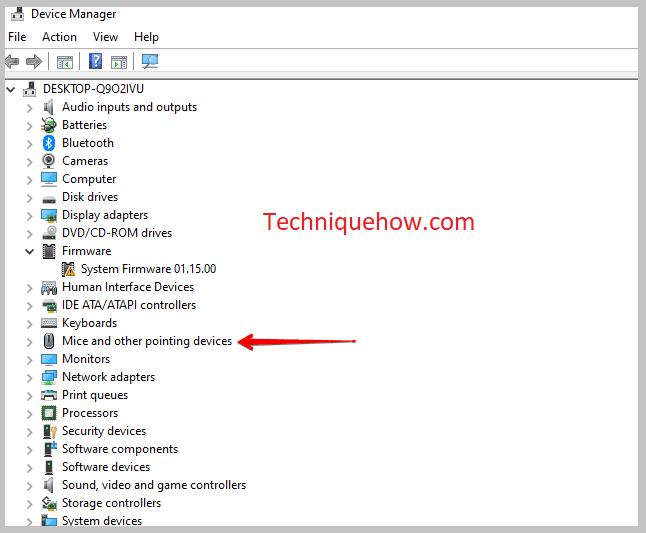 down arrow key