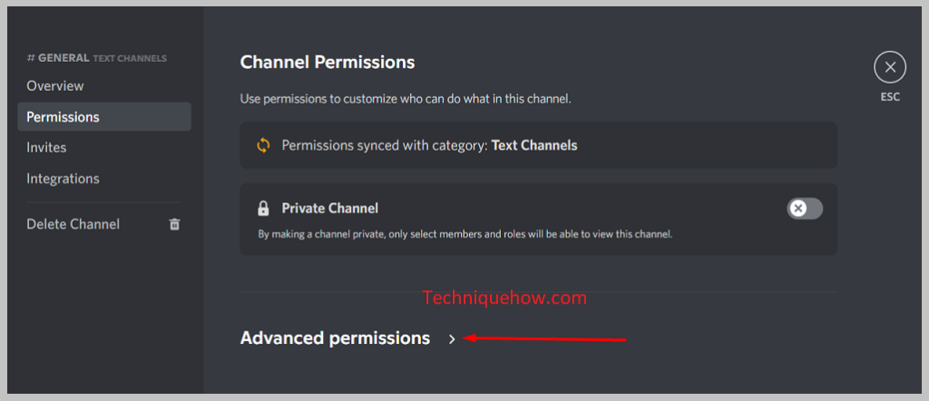the option Advanced Permissions